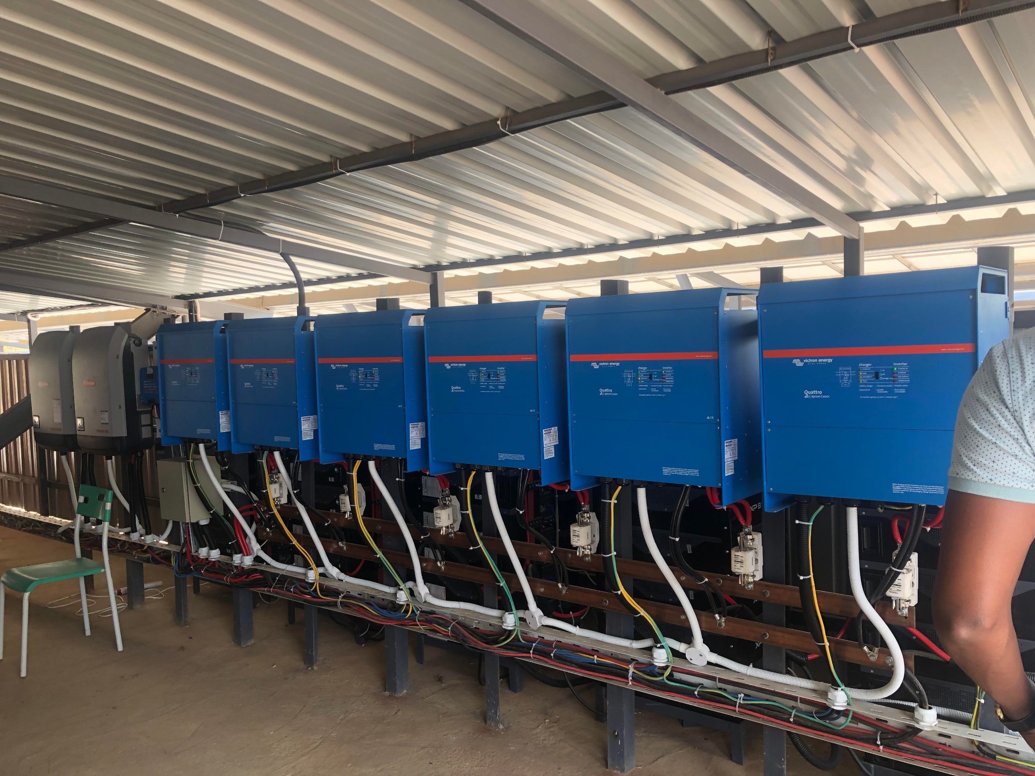 Victron inverter bank and battery installation